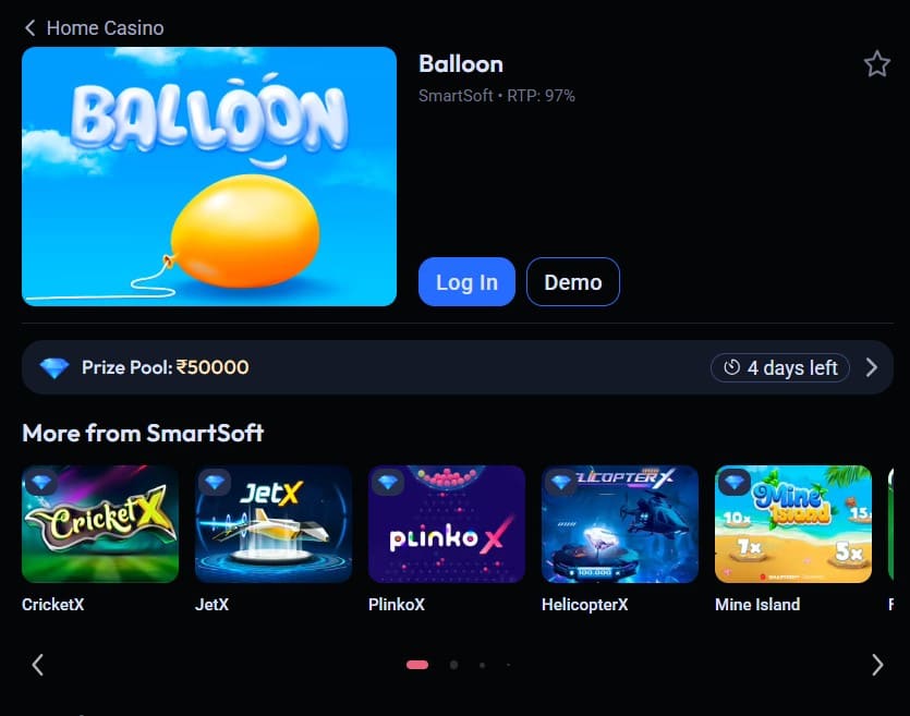 Balloon game casino.